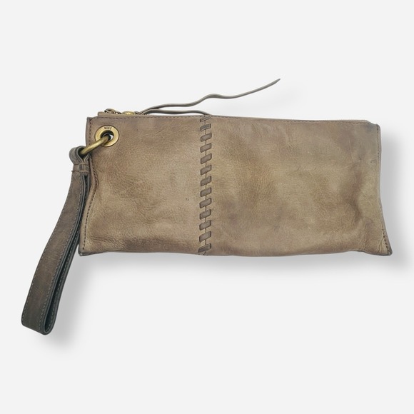 Hobo International Vida Wristlet Gray Leather Clutch Purse Wallet‎ - Picture 1 of 12